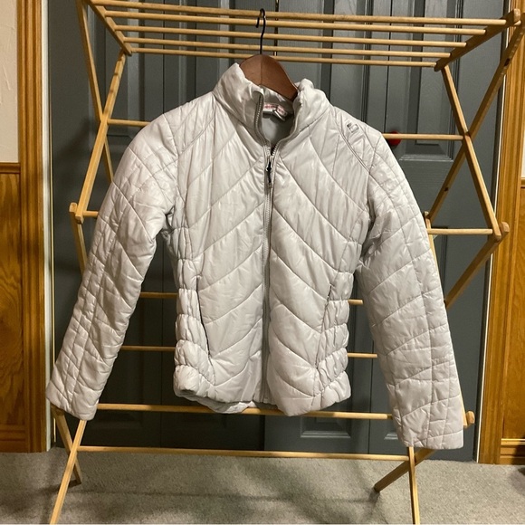 Obermeyer Girls Puffer Jacket Size M Light Gray Full-Zip Pockets - Picture 14 of 14